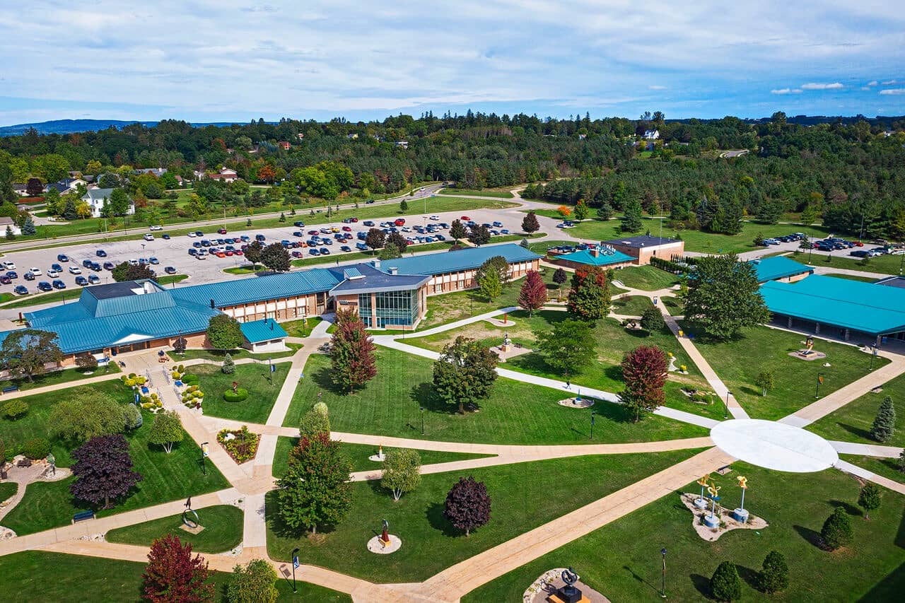 Aerial view of 69 campus